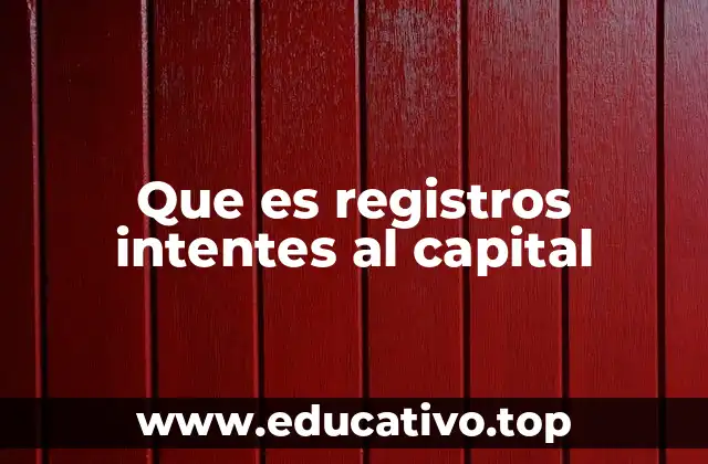 Que es registros intentes al capital