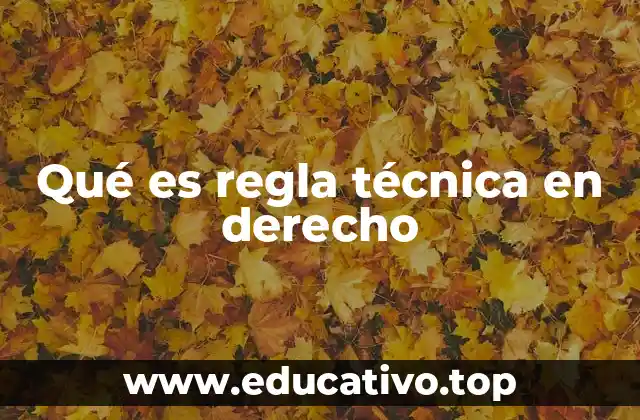 Qué es regla técnica en derecho
