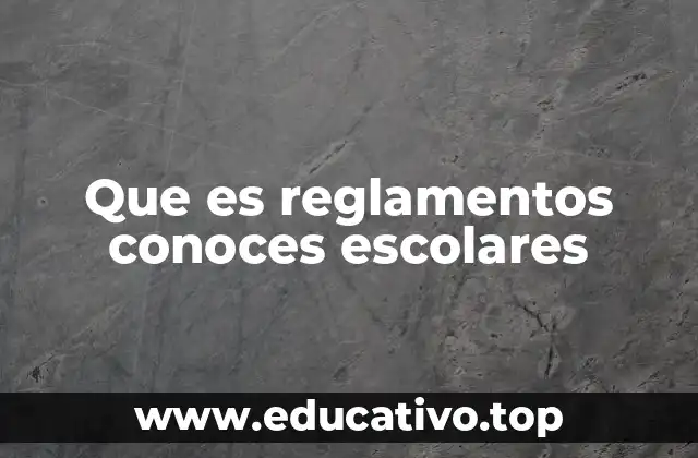 Que es reglamentos conoces escolares