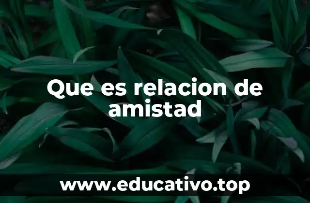 Que es relacion de amistad