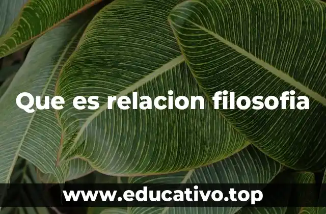 Que es relacion filosofia