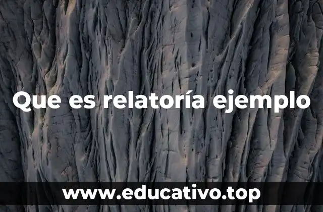 Que es relatoría ejemplo