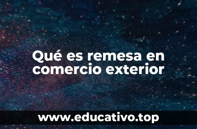 Qué es remesa en comercio exterior