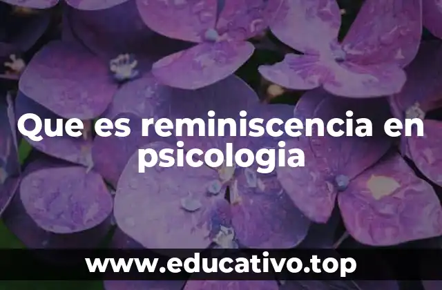 Que es reminiscencia en psicologia