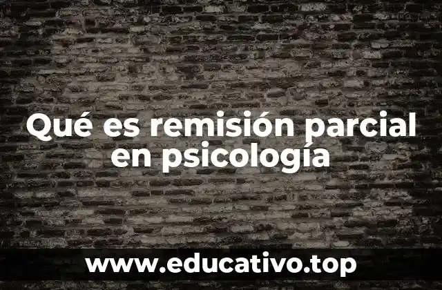 Qué es remisión parcial en psicología