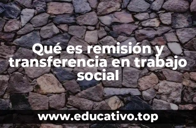 Qué es remisión y transferencia en trabajo social