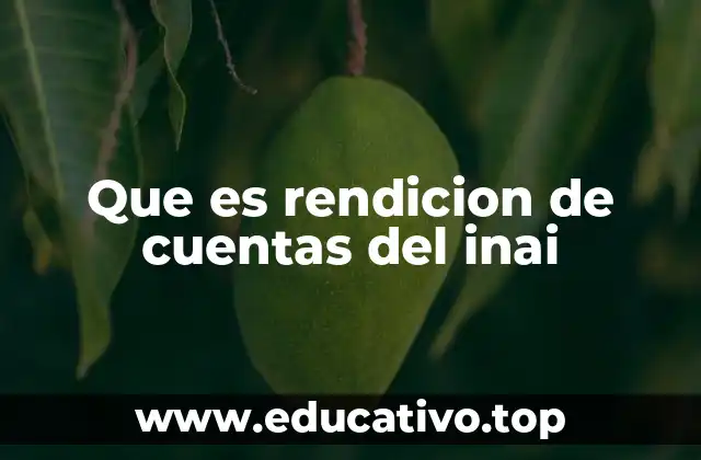 Que es rendicion de cuentas del inai