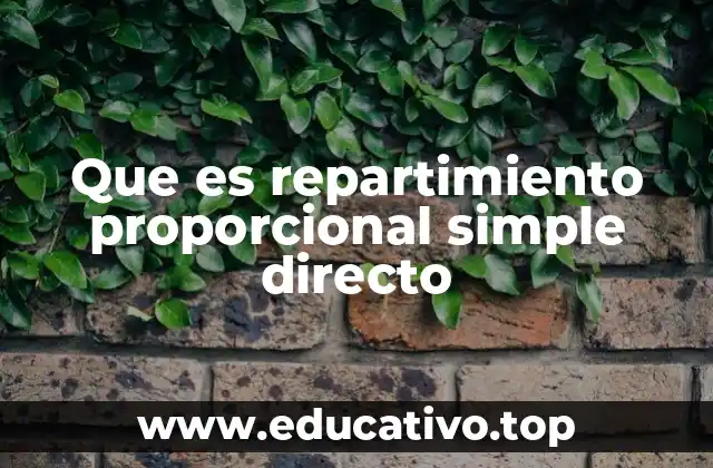 Que es repartimiento proporcional simple directo
