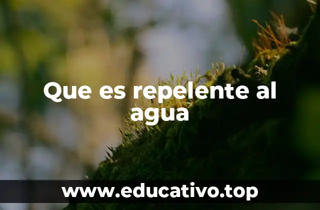 Que es repelente al agua