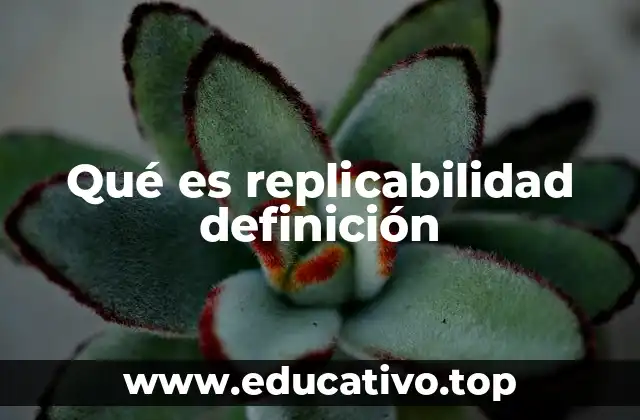 Qué es replicabilidad definición