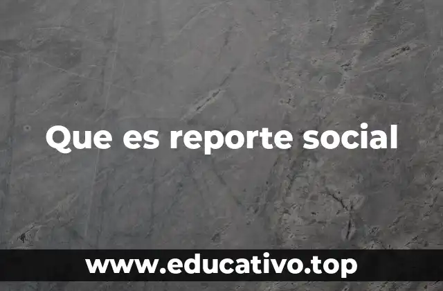 Que es reporte social