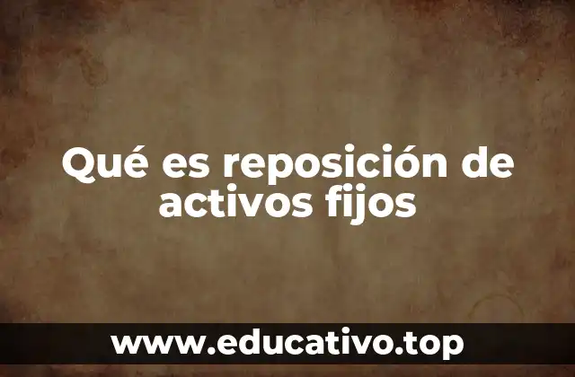 Qué es reposición de activos fijos