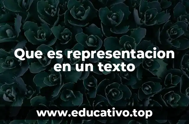 Que es representacion en un texto