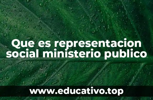 Que es representacion social ministerio publico