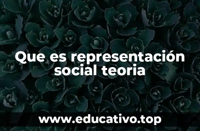 Que es representación social teoria