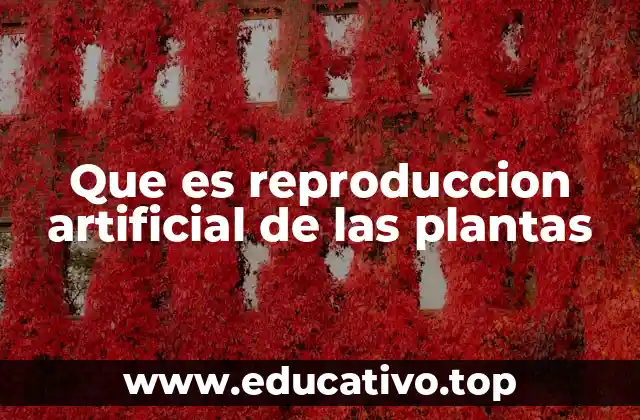 Que es reproduccion artificial de las plantas