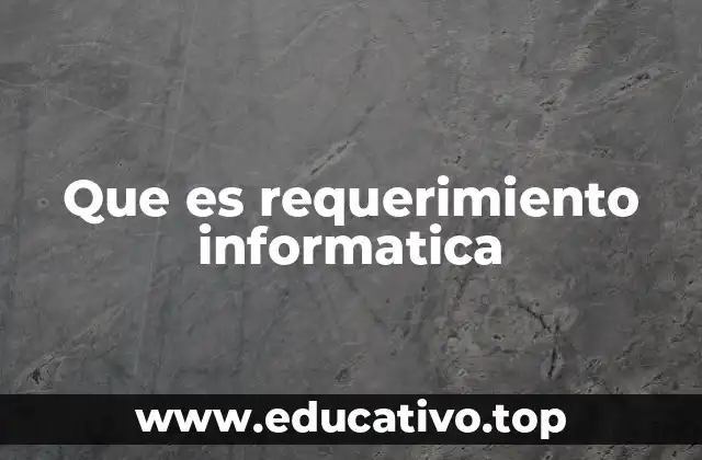 Que es requerimiento informatica