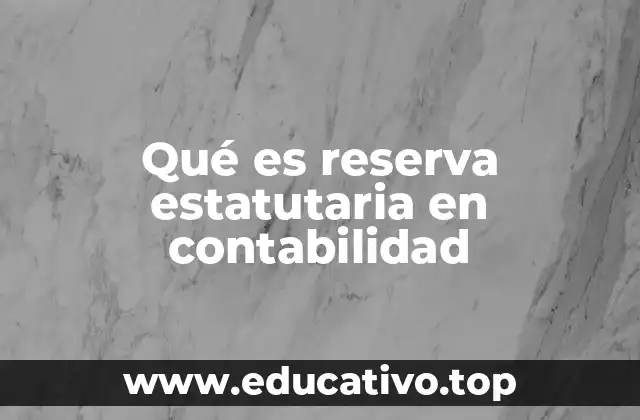 Qué es reserva estatutaria en contabilidad