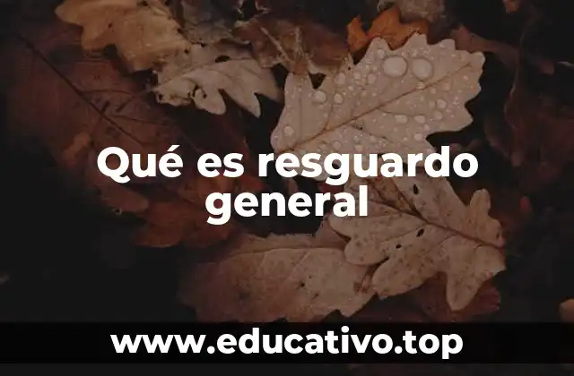Qué es resguardo general