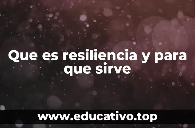 Que es resiliencia y para que sirve