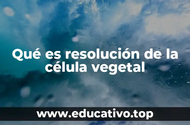 Qué es resolución de la célula vegetal
