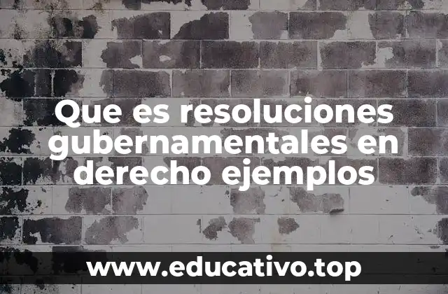 Que es resoluciones gubernamentales en derecho ejemplos
