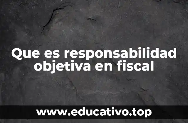 Que es responsabilidad objetiva en fiscal