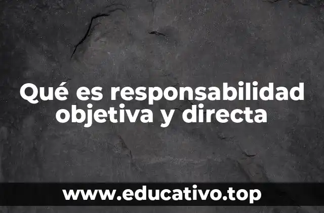 Qué es responsabilidad objetiva y directa