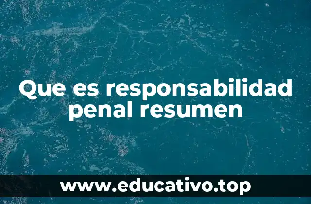Que es responsabilidad penal resumen