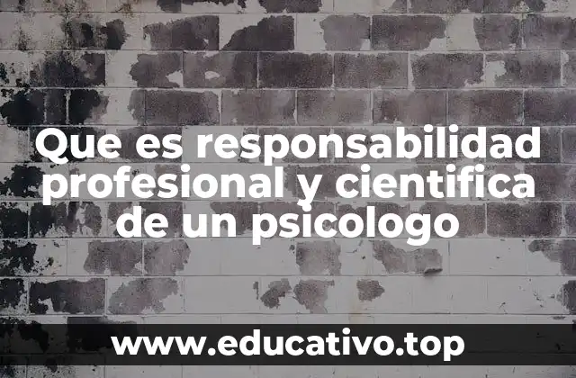 Que es responsabilidad profesional y cientifica de un psicologo