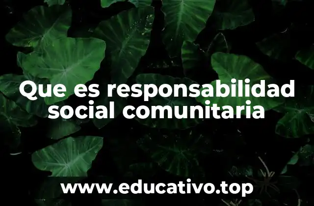 Que es responsabilidad social comunitaria