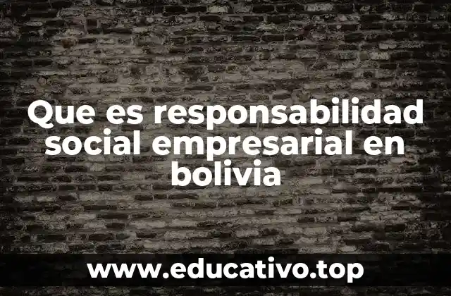 Que es responsabilidad social empresarial en bolivia