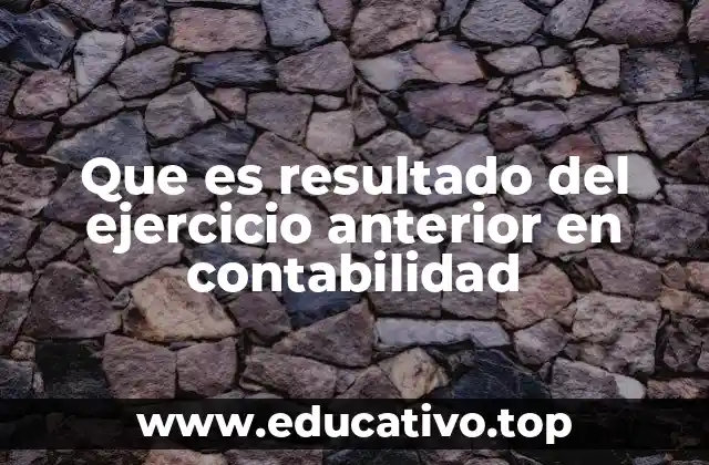 Que es resultado del ejercicio anterior en contabilidad