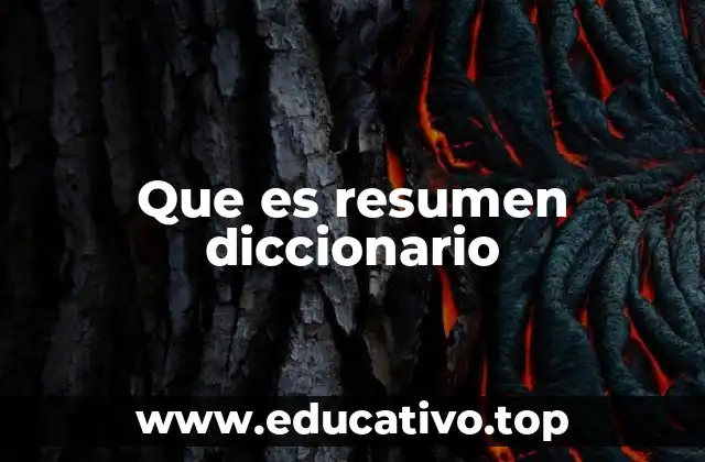 Que es resumen diccionario