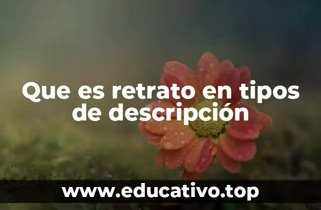 Que es retrato en tipos de descripción