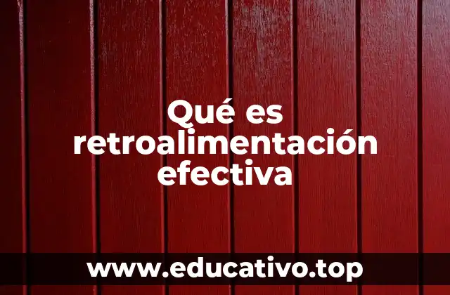Qué es retroalimentación efectiva