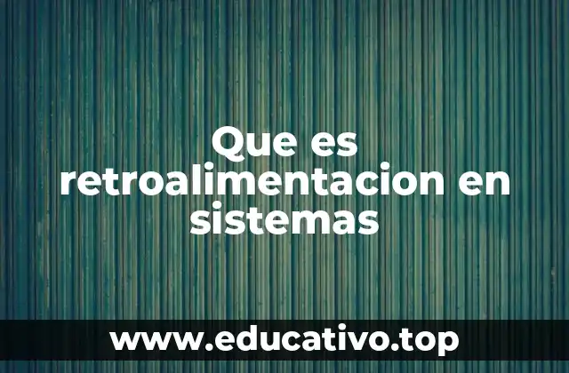 Que es retroalimentacion en sistemas