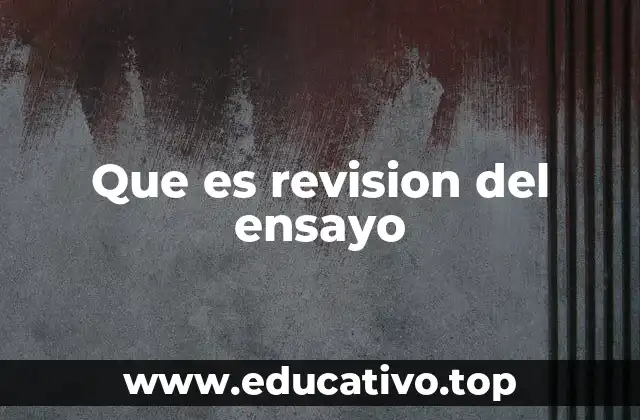 Que es revision del ensayo
