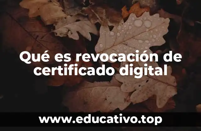 Qué es revocación de certificado digital
