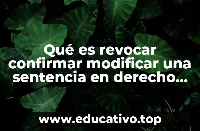 Qué es revocar confirmar modificar una sentencia en derecho penal