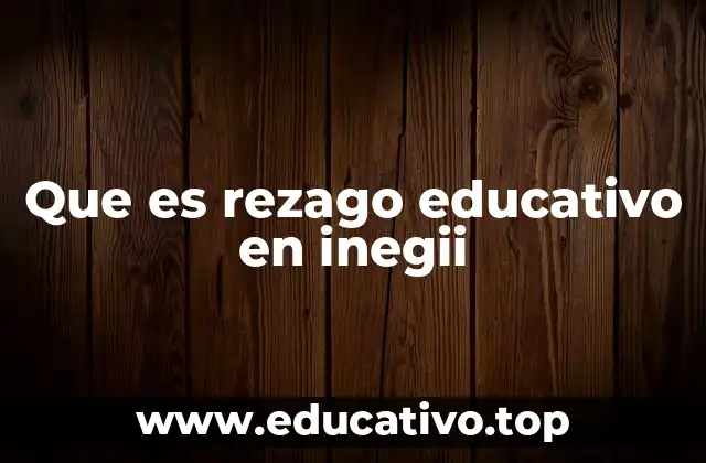 Que es rezago educativo en inegii