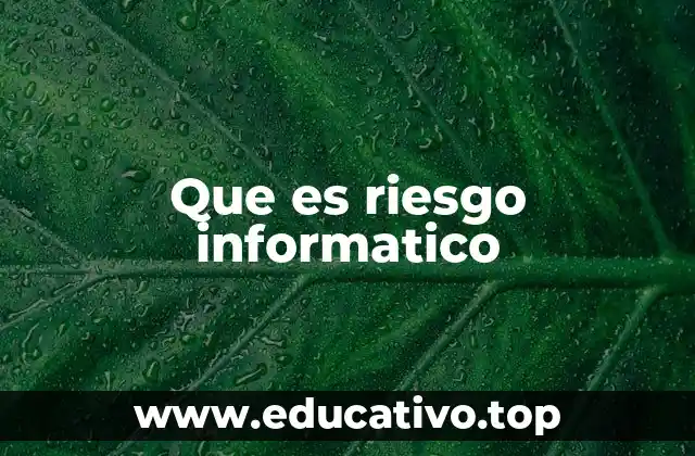 Que es riesgo informatico