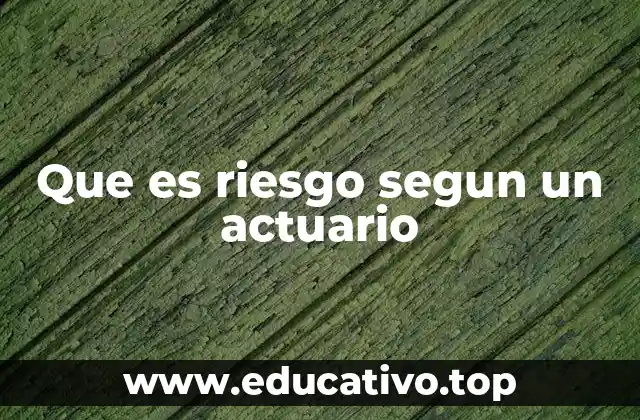 Que es riesgo segun un actuario