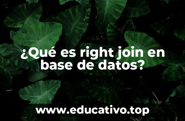 ¿Qué es right join en base de datos?