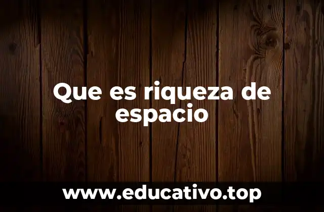 Que es riqueza de espacio