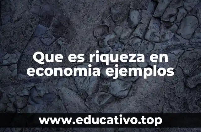 Que es riqueza en economia ejemplos