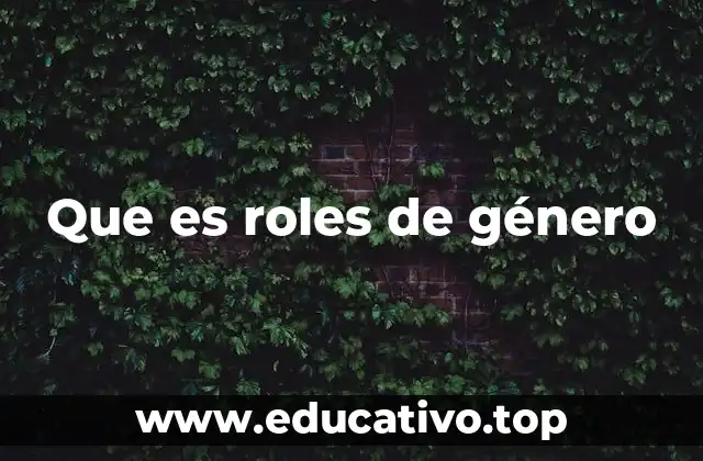 Que es roles de género