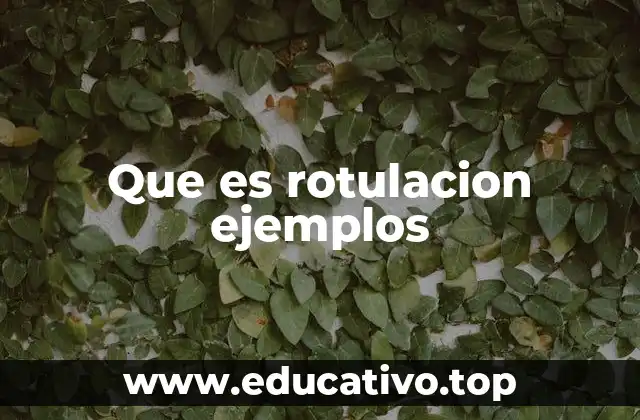 Que es rotulacion ejemplos