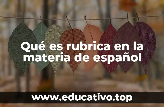Qué es rubrica en la materia de español