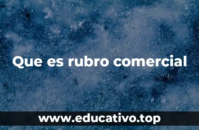 Que es rubro comercial